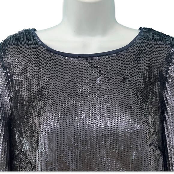 J. Crew Navy Blue Long Sleeve Sequin Tie Back Mini Dress size 2 NEW Tags Party - Picture 13 of 13